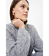 Сив пуловер с плетен релеф Sweater-3 снимка