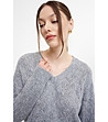 Сив пуловер с V-образно деколте SWEATER-2 снимка