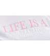 Бяла тениска с щампа LIFE IS A-2 снимка