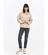 Бежов суитшърт с качулка SWEATSHIRT-4 снимка