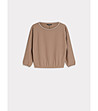 Кафява блуза с ластичен подгъв SWEATSHIRT-4 снимка