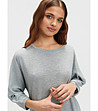 Сива блуза sweatshirt с паднало рамо-2 снимка