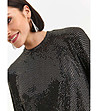 Черна рокля със ситни пайети SWEATSHIRT-4 снимка