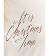 Кремава тениска с къс ръкав и надпис It Is Christmas Time-4 снимка
