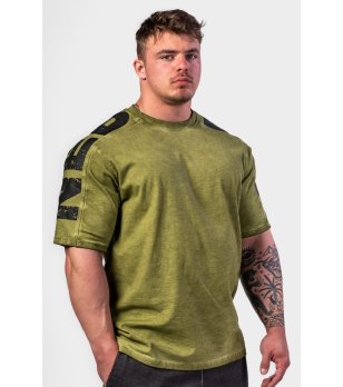 Зелена мъжка тениска с oversize кройка LIFTING CLUB снимка