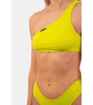 Зелено горнище на бански с едно рамо ONE SHOULDER BANDEAU снимка