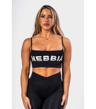 Черно спортно бюстие с тънки презрамки BACK CHECK снимка