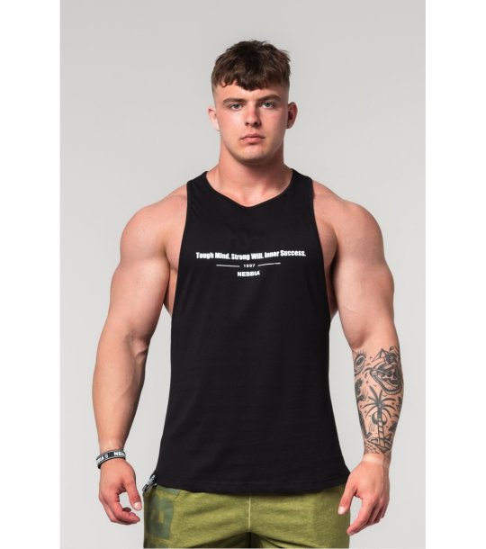 Черен мъжки спортен потник FLEXIN’ снимка