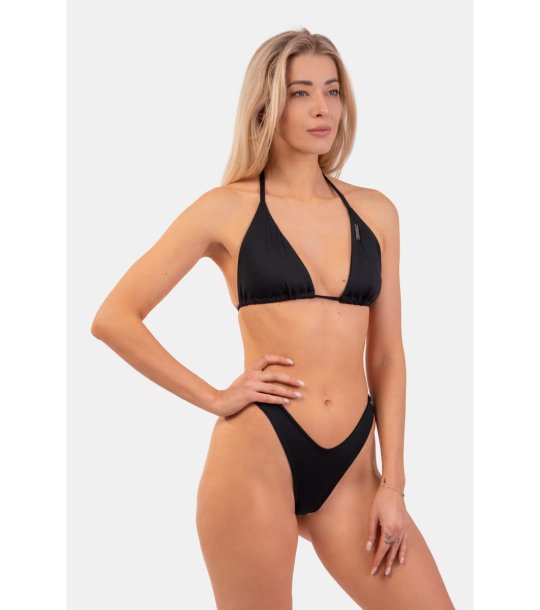 Черно триъгълно бански горнище Classic Triangle Bikini Top снимка