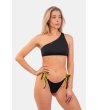 Черно асиметрично горнище на бански ONE SHOULDER BANDEAU-2 снимка