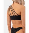 Черно асиметрично горнище на бански ONE SHOULDER BANDEAU-3 снимка