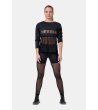 Дамски черен клин с мрежести крачоли GOLD MESH-3 снимка