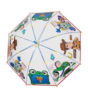 Детски прозрачен чадър с извита дръжка Toy Story снимка