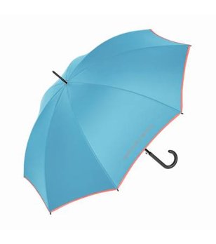 Автоматичен дълъг чадър с извита дръжка в светлосиньо ICE BLUE снимка