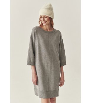 Сива плетена рокля с 3/4 ръкав IBA снимка