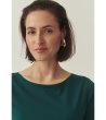 Тъмнозелена памучна блуза с къс ръкав MIKAJA-3 снимка