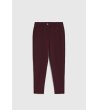 Дамски бордо панталон с ръб-4 снимка