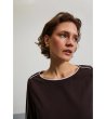 Кафява дамска блуза с контрастен кант-3 снимка