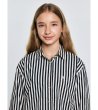 Тъмносиня детска памучна риза на райе BENTI-2 снимка