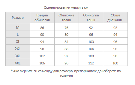 размерна таблица снимка