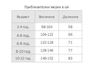 размерна таблица снимка